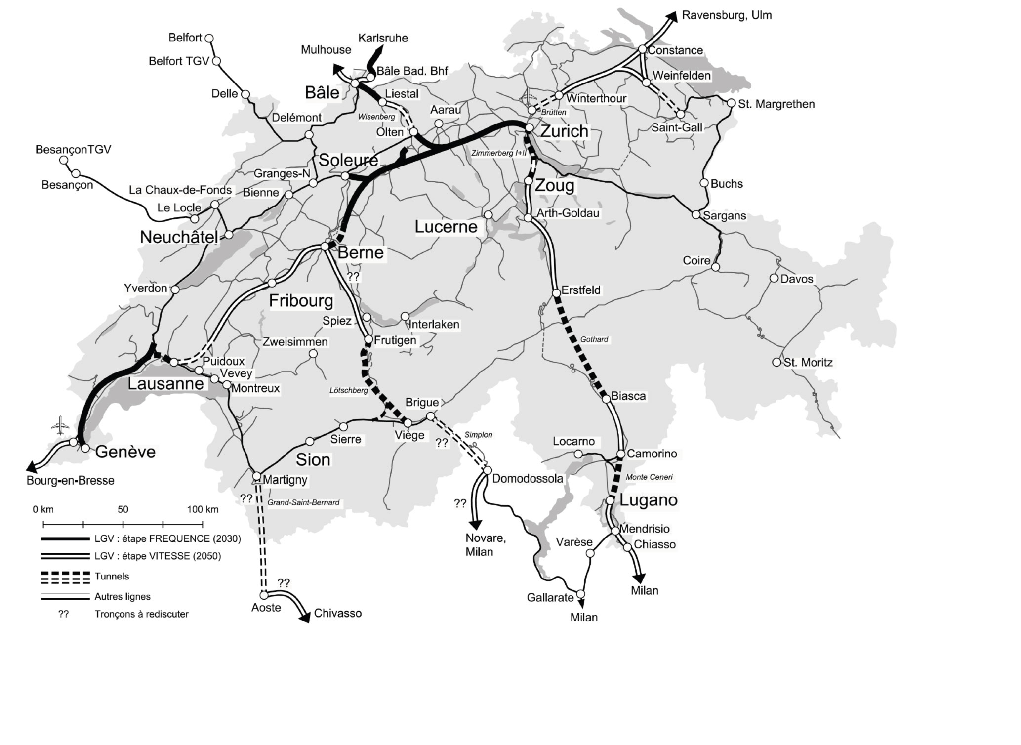 Carte Ligne Ferroviaire Suisse